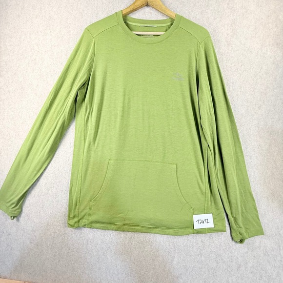 L.L. Bean Tops - LL Bean Womens Large Long Sleeve Active Top Green Kangaroo Pocket 519205